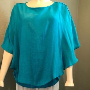 Turquoise Blue Flowing Top